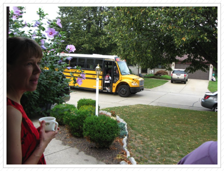 Karen Bagdes-Canning & Ryan Connelly boarding bus